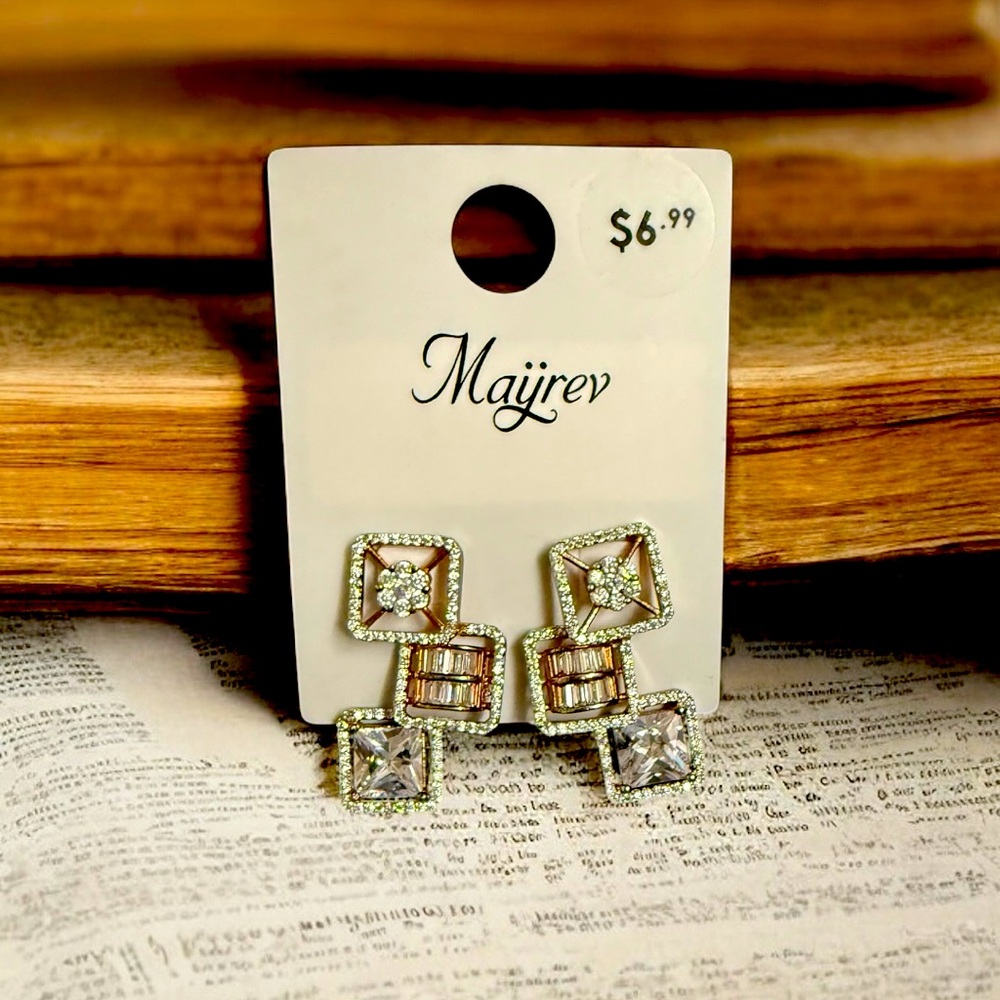 Gold and Silver Geometric Earrings